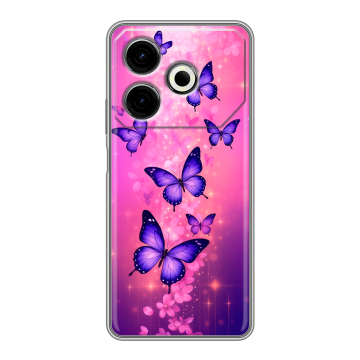 Силиконовый чехол на Tecno Pova 6 Neo с принтом Бабочки Силиконовый чехол на Tecno Pova 6 Neo с принтом Бабочки
