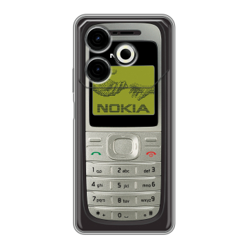 Силиконовый чехол на Tecno Pova 6 Neo с принтом Ретро Нокия Силиконовый чехол на Tecno Pova 6 Neo с принтом Ретро Нокия