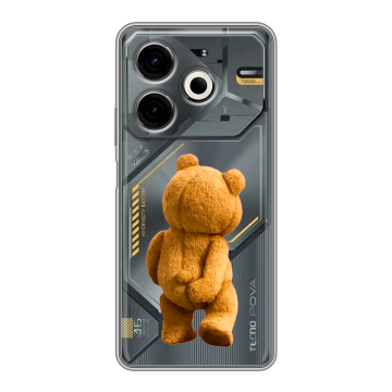 Силиконовый чехол на Tecno Pova 6 Neo с принтом Медведь Силиконовый чехол на Tecno Pova 6 Neo с принтом Медведь