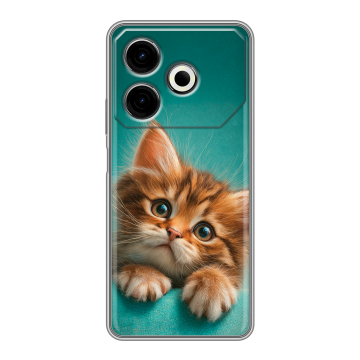 Силиконовый чехол на Tecno Pova 6 Neo с принтом котенок Силиконовый чехол на Tecno Pova 6 Neo с принтом котенок