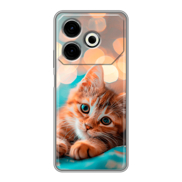 Силиконовый чехол на Tecno Pova 6 Neo с принтом котик Силиконовый чехол на Tecno Pova 6 Neo с принтом котик