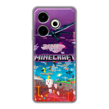 Силиконовый чехол на Tecno Pova 6 Neo с принтом Майнкрафт Minecraft Силиконовый чехол на Tecno Pova 6 Neo с принтом Майнкрафт Minecraft