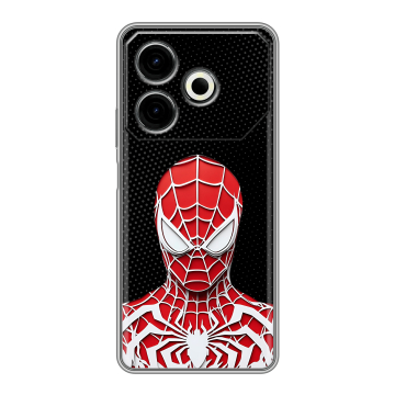 Силиконовый чехол на Tecno Pova 6 Neo с принтом человек паук spiderman Силиконовый чехол на Tecno Pova 6 Neo с принтом человек паук spiderman