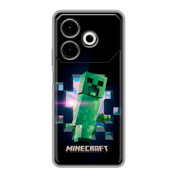 Силиконовый чехол на Tecno Pova 6 Neo с принтом Майнкрафт Minecraft Силиконовый чехол на Tecno Pova 6 Neo с принтом Майнкрафт Minecraft