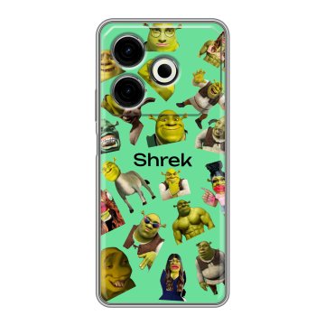 Силиконовый чехол на Tecno Pova 6 Neo с принтом Шрек Shrek Силиконовый чехол на Tecno Pova 6 Neo с принтом Шрек Shrek
