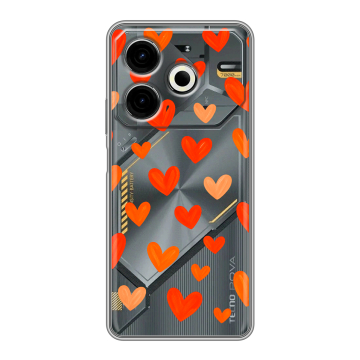 Силиконовый чехол на Tecno Pova 6 Neo с принтом Сердечки Силиконовый чехол на Tecno Pova 6 Neo с принтом Сердечки