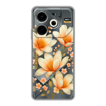 Силиконовый чехол на Tecno Pova 6 Neo с принтом Цветы Силиконовый чехол на Tecno Pova 6 Neo с принтом Цветы