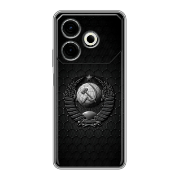 Силиконовый чехол на Tecno Pova 6 Neo с принтом Герб Флаг СССР Силиконовый чехол на Tecno Pova 6 Neo с принтом Герб Флаг СССР