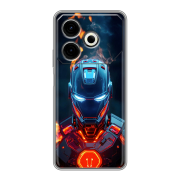 Силиконовый чехол на Tecno Pova 6 Neo с принтом IronMan Железный человек Силиконовый чехол на Tecno Pova 6 Neo с принтом IronMan Железный человек