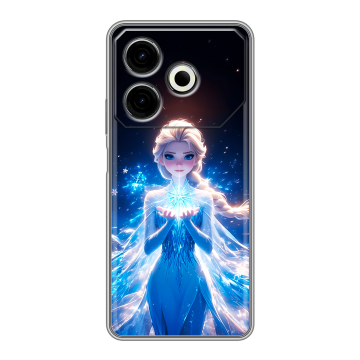 Силиконовый чехол на Tecno Pova 6 Neo с принтом Холодное сердце Frozen Силиконовый чехол на Tecno Pova 6 Neo с принтом Холодное сердце Frozen