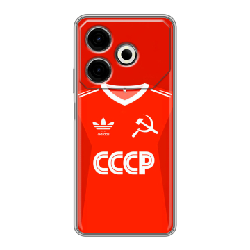 Силиконовый чехол на Tecno Pova 6 Neo с принтом Флаг Герб СССР