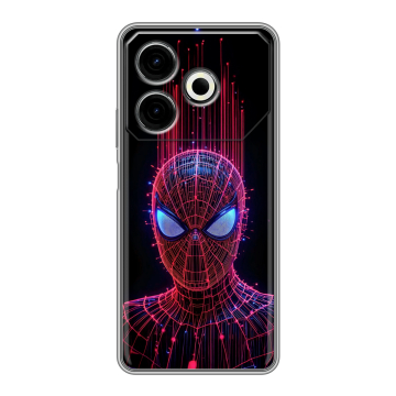 Силиконовый чехол на Tecno Pova 6 Neo с принтом Spiderman Человек паук Силиконовый чехол на Tecno Pova 6 Neo с принтом Spiderman Человек паук