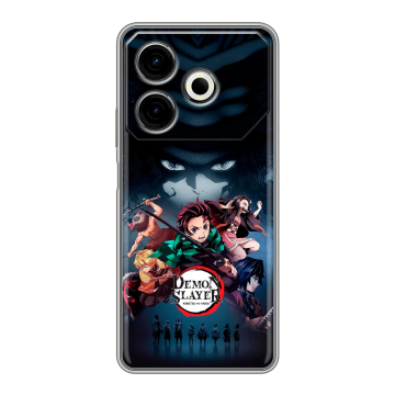 Силиконовый чехол на Tecno Pova 6 Neo с принтом Demon Slayer Клинок рассекающий демонов Силиконовый чехол на Tecno Pova 6 Neo с принтом Demon Slayer Клинок рассекающий демонов
