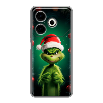 Силиконовый чехол на Tecno Pova 6 Neo с принтом Гринч Новый год Рождество
