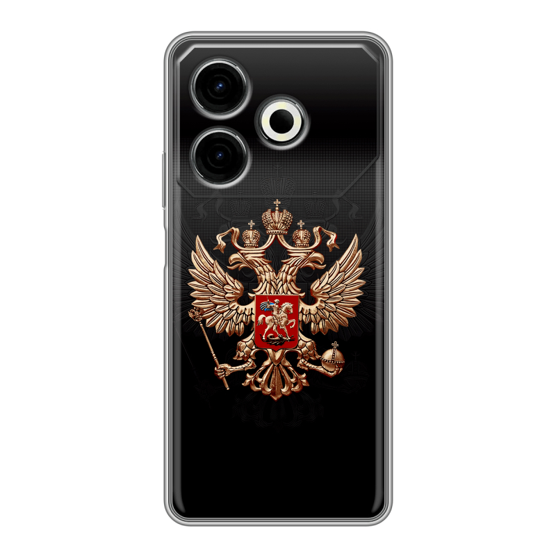 Силиконовый чехол на Tecno Pova 6 Neo с принтом Герб России Силиконовый чехол на Tecno Pova 6 Neo с принтом Герб России