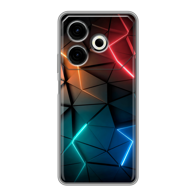 Силиконовый чехол на Tecno Pova 6 Neo с принтом Абстракция неон Силиконовый чехол на Tecno Pova 6 Neo с принтом Абстракция неон