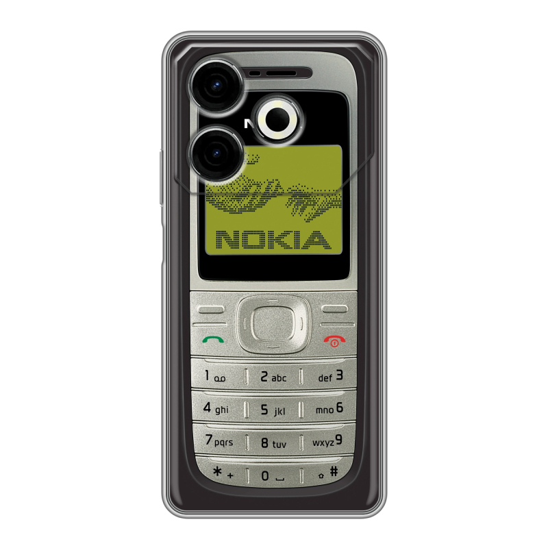 Силиконовый чехол на Tecno Pova 6 Neo с принтом Ретро Нокия Силиконовый чехол на Tecno Pova 6 Neo с принтом Ретро Нокия
