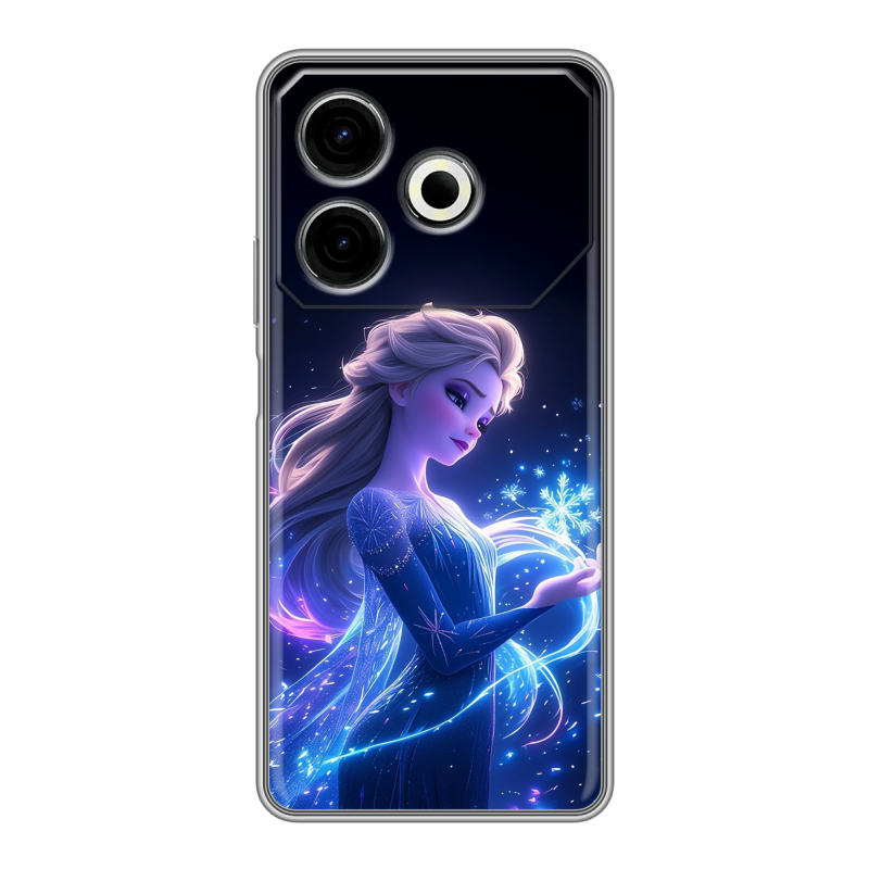 Силиконовый чехол на Tecno Pova 6 Neo с принтом Холодное сердце Frozen Силиконовый чехол на Tecno Pova 6 Neo с принтом Холодное сердце Frozen