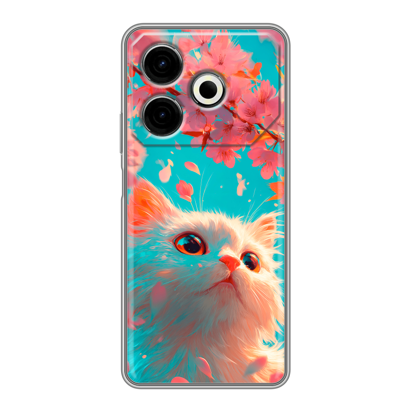 Силиконовый чехол на Tecno Pova 6 Neo с принтом Красивый кот Силиконовый чехол на Tecno Pova 6 Neo с принтом Красивый кот