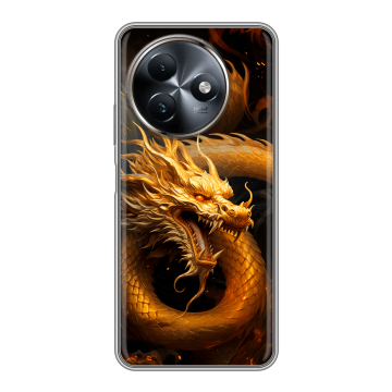 Силиконовый чехол на Itel S24 с принтом Золотой дракон