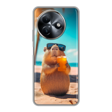 Силиконовый чехол на Itel S24 с принтом Капибара Силиконовый чехол на Itel S24 с принтом Капибара