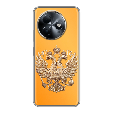 Силиконовый чехол на Itel S24 с принтом Герб Флаг России