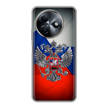 Силиконовый чехол на Itel S24 с принтом Флаг России Силиконовый чехол на Itel S24 с принтом Флаг России