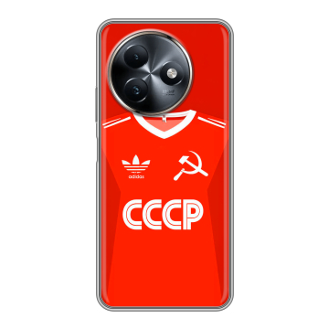 Силиконовый чехол на Itel S24 с принтом Флаг Герб СССР