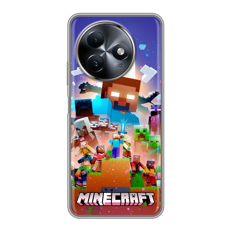 Силиконовый чехол на Itel S24 с принтом Майнкрафт Minecraft Силиконовый чехол на Itel S24 с принтом Майнкрафт Minecraft