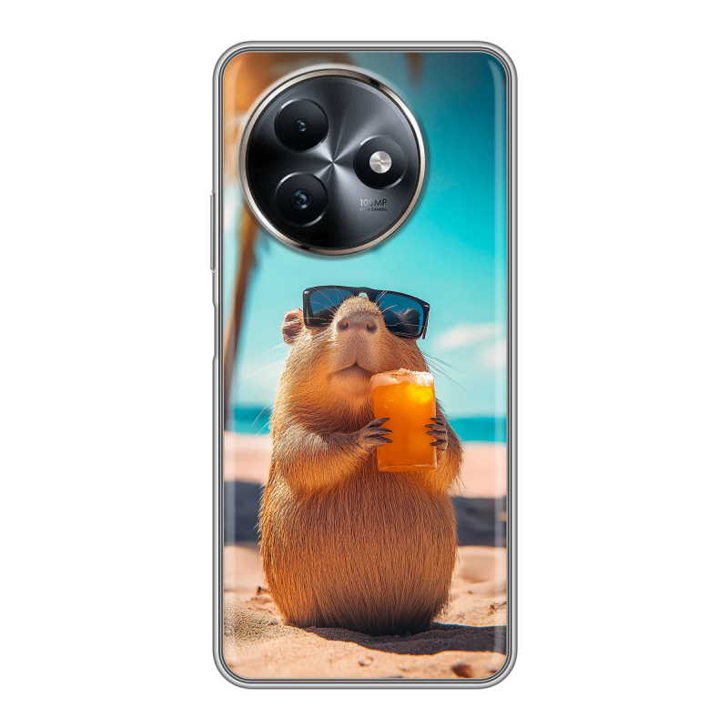 Силиконовый чехол на Itel S24 с принтом Капибара Силиконовый чехол на Itel S24 с принтом Капибара