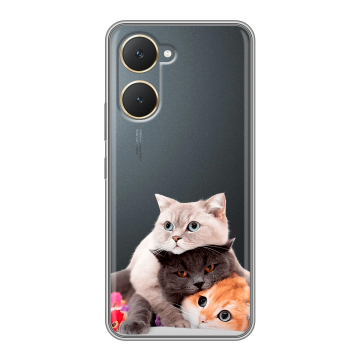 Силиконовый чехол на Vivo Y18 с принтом Кошки Силиконовый чехол на Vivo Y18 с принтом Кошки