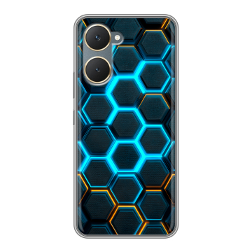Силиконовый чехол на Vivo Y18 с принтом Неоновые соты