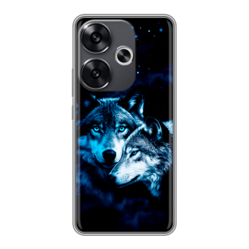 Силиконовый чехол на Xiaomi Poco F6 с принтом Волки Силиконовый чехол на Xiaomi Poco F6 с принтом Волки