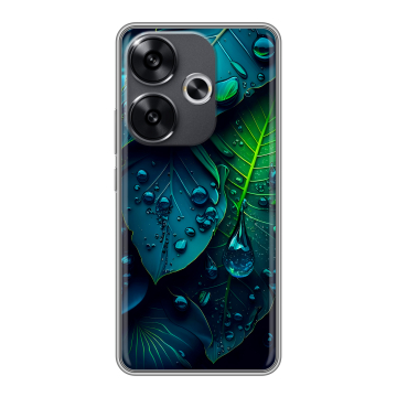 Силиконовый чехол на Xiaomi Poco F6 с принтом Листья Силиконовый чехол на Xiaomi Poco F6 с принтом Листья