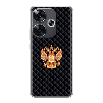 Силиконовый чехол на Xiaomi Poco F6 с принтом Герб России принт