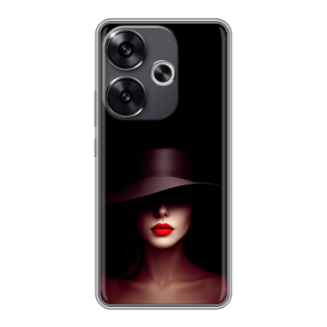 Силиконовый чехол на Xiaomi Poco F6 с принтом Девушка в шляпе