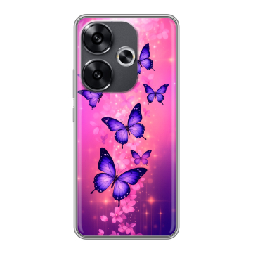 Силиконовый чехол на Xiaomi Poco F6 с принтом Бабочки