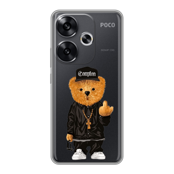 Силиконовый чехол на Xiaomi Poco F6 с принтом Мишка