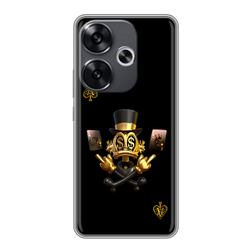 Силиконовый чехол на Xiaomi Poco F6 с принтом Золотой скрудж макдак