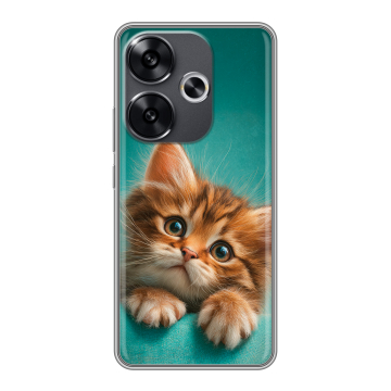 Силиконовый чехол на Xiaomi Poco F6 с принтом котенок