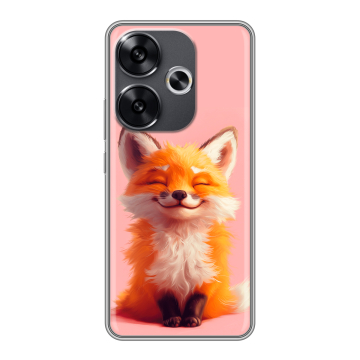 Силиконовый чехол на Xiaomi Poco F6 с принтом милая лиса