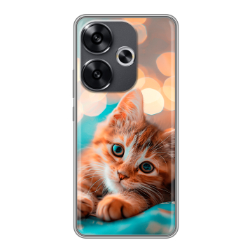 Силиконовый чехол на Xiaomi Poco F6 с принтом котик Силиконовый чехол на Xiaomi Poco F6 с принтом котик