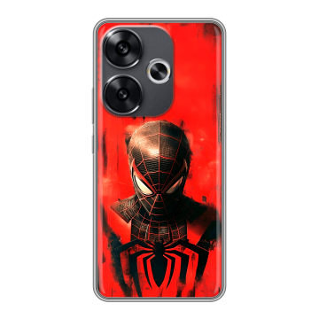 Силиконовый чехол на Xiaomi Poco F6 с принтом человек паук spiderman
