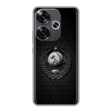 Силиконовый чехол на Xiaomi Poco F6 с принтом Герб Флаг СССР
