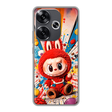 Силиконовый чехол на Xiaomi Poco F6 с принтом Labubu Лабубу