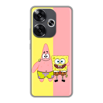 Силиконовый чехол на Xiaomi Poco F6 с принтом Спанч боб Спанчбоб