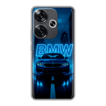 Силиконовый чехол на Xiaomi Poco F6 с принтом BMW БМВ