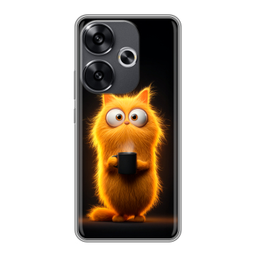 Силиконовый чехол на Xiaomi Poco F6 с принтом Смешной кот