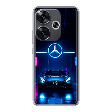Силиконовый чехол на Xiaomi Poco F6 с принтом Mercedes Мерседес