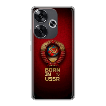 Силиконовый чехол на Xiaomi Poco F6 с принтом Флаг Герб СССР Силиконовый чехол на Xiaomi Poco F6 с принтом Флаг Герб СССР